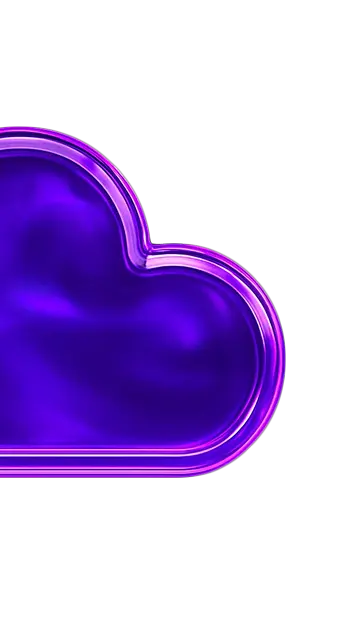 Decorative glass cloud on the left