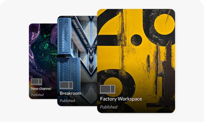 Published channel cards for different shifts
